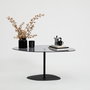 Hanah Home Soho Mesa de Centro de Cristal Templado Gris Oscuro y Negro